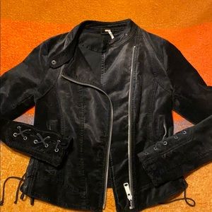 free people black suede jacket